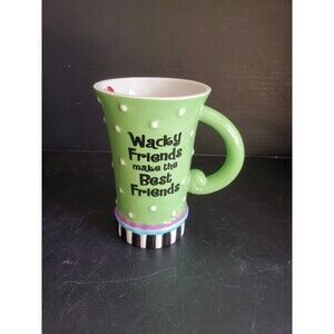 Wacky Friends Suzy Toronto Mug Friendship Sisterhood Poem Green Polka Dot 15 Oz